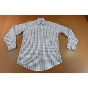 Southern Tide Mens Small White Blue Plaid Classic Fit Button-Up Pocket Shirt